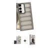 MARSİLYAN™- Galaxy S24 Kılıf Yadigar Doku Özel Seri - Siyah Bilvis Hayalet Cam Ekran Koruyucu + Bilvis Titan Kamera Lens - DNMR