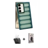 MARSİLYAN™- Galaxy S24 Kılıf Yadigar Doku Özel Seri - Siyah Bilvis Hayalet Cam Ekran Koruyucu + Kamera Lens Koruma Cam - SF