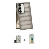 MARSİLYAN™- Galaxy S24 Kılıf Yadigar Doku Özel Seri - Siyah Polymer Nano Ekran Koruyucu + Derin Mor Bilvis Titan Kamera Lens