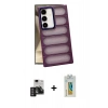 MARSİLYAN™- Galaxy S24 Kılıf Yadigar Doku Özel Seri - Siyah Polymer Nano Ekran Koruyucu + PVD Metal Kamera Lens - DNMR