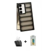 MARSİLYAN™- Galaxy S24 Kılıf Yadigar Doku Özel Seri - Siyah Polymer Nano Ekran Koruyucu + Kamera Lens Koruma Cam - SF