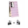 MARSİLYAN™- Galaxy S24 Kılıf Yadigar Doku Özel Seri - Siyah Vanessa Magic Hayalet Cam + PVD Metal Kamera Lens - DNMR