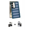 MARSİLYAN™- Galaxy S24 Kılıf Yadigar Doku Özel Seri - Siyah Vanessa Magic Hayalet Cam + PVD Metal Kamera Lens - DNMR
