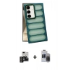 MARSİLYAN™- Galaxy S24 Kılıf Yadigar Doku Özel Seri - Siyah Vanessa Magic Hayalet Cam + PVD Metal Kamera Lens - DNMR