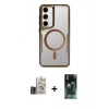 MARSİLYAN™- Galaxy S24 Kılıf Yadigar Klasik Özel Seri - Şeffaf 360 Full Body Arka Koruyucu + Bilvis Titan Kamera Lens - GD