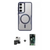 MARSİLYAN™- Galaxy S24 Kılıf Yadigar Klasik Özel Seri - Şeffaf 360 Full Body Arka Koruyucu + PVD Metal Kamera Lens - SH
