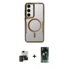 MARSİLYAN™- Galaxy S24 Kılıf Yadigar Klasik Özel Seri - Şeffaf 360 Full Body Arka Koruyucu + PVD Metal Kamera Lens - SH
