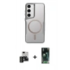MARSİLYAN™- Galaxy S24 Kılıf Yadigar Klasik Özel Seri - Şeffaf 360 Full Body Arka Koruyucu + PVD Metal Kamera Lens - SH