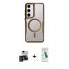 MARSİLYAN™- Galaxy S24 Kılıf Yadigar Klasik Özel Seri - Şeffaf Pasifik Cam Ekran Koruyucu + PVD Metal Kamera Lens - TNGI