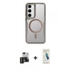 MARSİLYAN™- Galaxy S24 Kılıf Yadigar Klasik Özel Seri - Şeffaf Pasifik Cam Ekran Koruyucu + PVD Metal Kamera Lens - SH