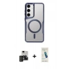 MARSİLYAN™- Galaxy S24 Kılıf Yadigar Klasik Özel Seri - Şeffaf Pasifik Cam Ekran Koruyucu + PVD Metal Kamera Lens - SH