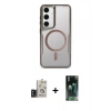 MARSİLYAN™- Galaxy S24 Kılıf Yadigar Klasik Özel Seri - Siyah 360 Mat Full Body Arka Koruyucu + Bilvis Titan Kamera Lens - TMGI