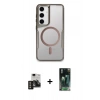 MARSİLYAN™- Galaxy S24 Kılıf Yadigar Klasik Özel Seri - Siyah 360 Mat Full Body Arka Koruyucu + PVD Metal Kamera Lens - GD