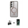 MARSİLYAN™- Galaxy S24 Kılıf Yadigar Klasik Özel Seri - Siyah 360 Mat Full Body Arka Koruyucu + PVD Metal Kamera Lens - SH