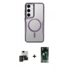 MARSİLYAN™- Galaxy S24 Kılıf Yadigar Klasik Özel Seri - Siyah 360 Mat Full Body Arka Koruyucu + PVD Metal Kamera Lens - SH