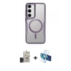 MARSİLYAN™- Galaxy S24 Kılıf Yadigar Klasik Özel Seri - Siyah 3D Antistatik Cam Ekran Koruyucu + Bilvis Titan Kamera Lens - SH
