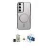 MARSİLYAN™- Galaxy S24 Kılıf Yadigar Klasik Özel Seri - Siyah 3D Antistatik Cam Ekran Koruyucu + Bilvis Titan Kamera Lens - SH