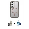 MARSİLYAN™- Galaxy S24 Kılıf Yadigar Klasik Özel Seri - Siyah 3D Antistatik Cam Ekran Koruyucu + Bilvis Titan Kamera Lens - SH