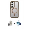 MARSİLYAN™- Galaxy S24 Kılıf Yadigar Klasik Özel Seri - Siyah 3D Antistatik Cam Ekran Koruyucu + Bilvis Titan Kamera Lens - SH