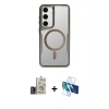 MARSİLYAN™- Galaxy S24 Kılıf Yadigar Klasik Özel Seri - Siyah 3D Antistatik Cam Ekran Koruyucu + Bilvis Titan Kamera Lens - GD