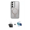 MARSİLYAN™- Galaxy S24 Kılıf Yadigar Klasik Özel Seri - Siyah 3D Antistatik Cam Ekran Koruyucu + Kamera Lens Koruma Cam - SF
