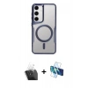 MARSİLYAN™- Galaxy S24 Kılıf Yadigar Klasik Özel Seri - Siyah 3D Antistatik Cam Ekran Koruyucu + Kamera Lens Koruma Cam - SF