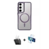 MARSİLYAN™- Galaxy S24 Kılıf Yadigar Klasik Özel Seri - Siyah 3D Antistatik Cam Ekran Koruyucu + Kamera Lens Koruma Cam - SF