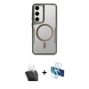 MARSİLYAN™- Galaxy S24 Kılıf Yadigar Klasik Özel Seri - Siyah 3D Antistatik Cam Ekran Koruyucu + Kamera Lens Koruma Cam - SF
