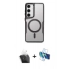 MARSİLYAN™- Galaxy S24 Kılıf Yadigar Klasik Özel Seri - Siyah 3D Antistatik Cam Ekran Koruyucu + Kamera Lens Koruma Cam - SF