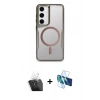 MARSİLYAN™- Galaxy S24 Kılıf Yadigar Klasik Özel Seri - Siyah 3D Antistatik Cam Ekran Koruyucu + Kamera Lens Koruma Cam - SF