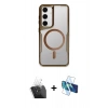 MARSİLYAN™- Galaxy S24 Kılıf Yadigar Klasik Özel Seri - Siyah 3D Antistatik Cam Ekran Koruyucu + Kamera Lens Koruma Cam - SF