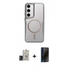 MARSİLYAN™- Galaxy S24 Kılıf Yadigar Klasik Özel Seri - Siyah 3D Antistatik Hayalet Cam Ekran Koruyucu + Bilvis Titan Kamera Lens - TMGI