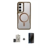 MARSİLYAN™- Galaxy S24 Kılıf Yadigar Klasik Özel Seri - Siyah 3D Antistatik Hayalet Cam Ekran Koruyucu + Bilvis Titan Kamera Lens - DNMR