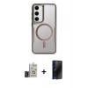 MARSİLYAN™- Galaxy S24 Kılıf Yadigar Klasik Özel Seri - Siyah 3D Antistatik Hayalet Cam Ekran Koruyucu + Bilvis Titan Kamera Lens - DNMR