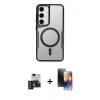 MARSİLYAN™- Galaxy S24 Kılıf Yadigar Klasik Özel Seri - Siyah 3D Antistatik Mat Seramik Nano Ekran Koruyucu + PVD Metal Kamera Lens - DNMR