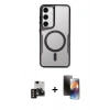 MARSİLYAN™- Galaxy S24 Kılıf Yadigar Klasik Özel Seri - Siyah 3D Antistatik Mat Seramik Nano Ekran Koruyucu + PVD Metal Kamera Lens - GD