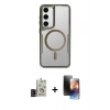 MARSİLYAN™- Galaxy S24 Kılıf Yadigar Klasik Özel Seri - Siyah 3D Antistatik Mat Seramik Nano Ekran Koruyucu + Bilvis Titan Kamera Lens - SH