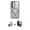 MARSİLYAN™- Galaxy S24 Kılıf Yadigar Klasik Özel Seri - Siyah 3D Antistatik Mat Seramik Nano Ekran Koruyucu + Bilvis Titan Kamera Lens - TMGI