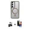 MARSİLYAN™- Galaxy S24 Kılıf Yadigar Klasik Özel Seri - Siyah 3D Antistatik Mat Seramik Nano Ekran Koruyucu + PVD Metal Kamera Lens - DNMR
