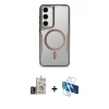 MARSİLYAN™- Galaxy S24 Kılıf Yadigar Klasik Özel Seri - Siyah 3D Antistatik Seramik Nano Ekran Koruyucu + Bilvis Titan Kamera Lens - GD