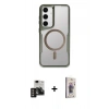MARSİLYAN™- Galaxy S24 Kılıf Yadigar Klasik Özel Seri - Siyah Bilvis 3D Cam Ekran Koruyucu + PVD Metal Kamera Lens - GD