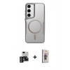 MARSİLYAN™- Galaxy S24 Kılıf Yadigar Klasik Özel Seri - Siyah Bilvis 3D Cam Ekran Koruyucu + PVD Metal Kamera Lens - GD
