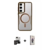 MARSİLYAN™- Galaxy S24 Kılıf Yadigar Klasik Özel Seri - Siyah Bilvis 3D Cam Ekran Koruyucu + PVD Metal Kamera Lens - GD