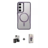 MARSİLYAN™- Galaxy S24 Kılıf Yadigar Klasik Özel Seri - Siyah Bilvis 3D Cam Ekran Koruyucu + PVD Metal Kamera Lens - GD