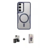 MARSİLYAN™- Galaxy S24 Kılıf Yadigar Klasik Özel Seri - Siyah Bilvis 3D Cam Ekran Koruyucu + PVD Metal Kamera Lens - GD