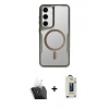 MARSİLYAN™- Galaxy S24 Kılıf Yadigar Klasik Özel Seri - Siyah Bilvis Hayalet Cam Ekran Koruyucu + Kamera Lens Koruma Cam - SF