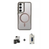 MARSİLYAN™- Galaxy S24 Kılıf Yadigar Klasik Özel Seri - Siyah Bilvis Hayalet Cam Ekran Koruyucu + PVD Metal Kamera Lens - GD