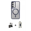 MARSİLYAN™- Galaxy S24 Kılıf Yadigar Klasik Özel Seri - Siyah Bilvis Hayalet Cam Ekran Koruyucu + PVD Metal Kamera Lens - GD