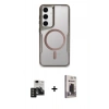 MARSİLYAN™- Galaxy S24 Kılıf Yadigar Klasik Özel Seri - Siyah Bilvis Hayalet Cam Ekran Koruyucu + PVD Metal Kamera Lens - TNGI