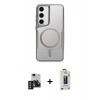 MARSİLYAN™- Galaxy S24 Kılıf Yadigar Klasik Özel Seri - Siyah Bilvis Hayalet Cam Ekran Koruyucu + PVD Metal Kamera Lens - GD